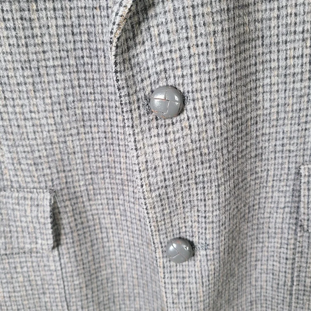 Vintage Ratner Jacket Mens 40R Gray Tweed Sport Coat Micro Check 2 Button Blazer